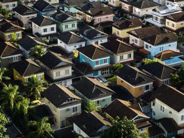 Quartier pavillonnaire vu de haut